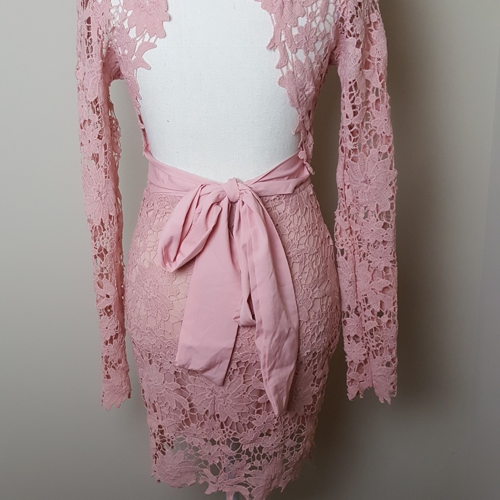 Blush pink size small embroidered dress - Picture 4 of 9